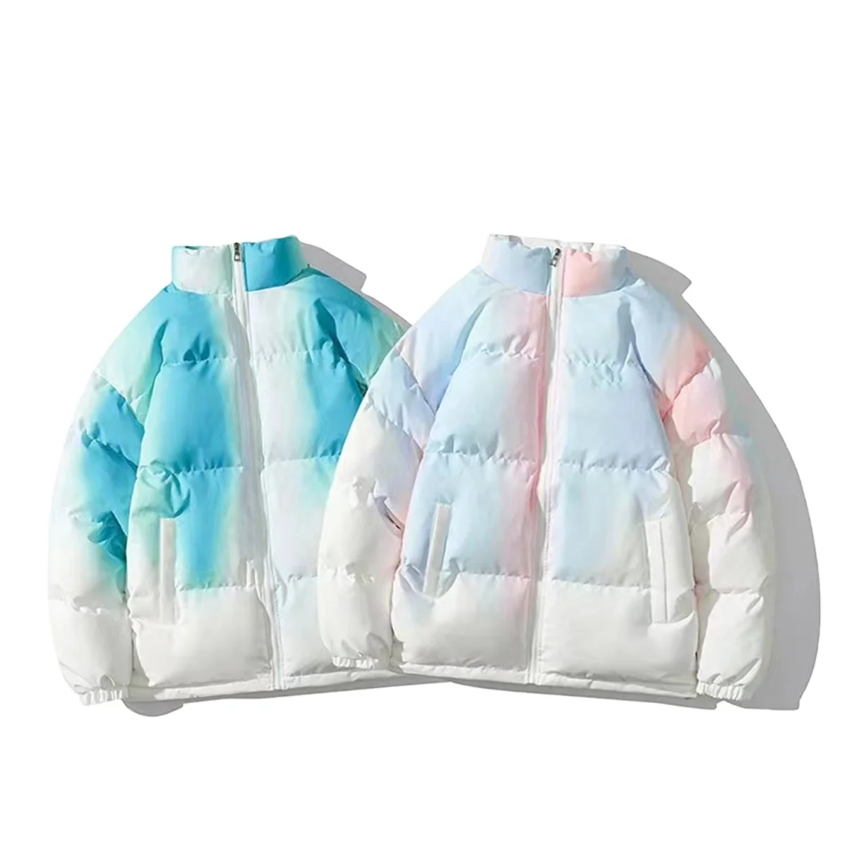 premium Tie-dye winter bomber jacket Trendy Vintage Style Aviator Reversible Two-Tone Bomber Dual-Style Outerwear