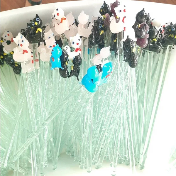 Декоративные стеклянные палочки для коктейлей Lampwork