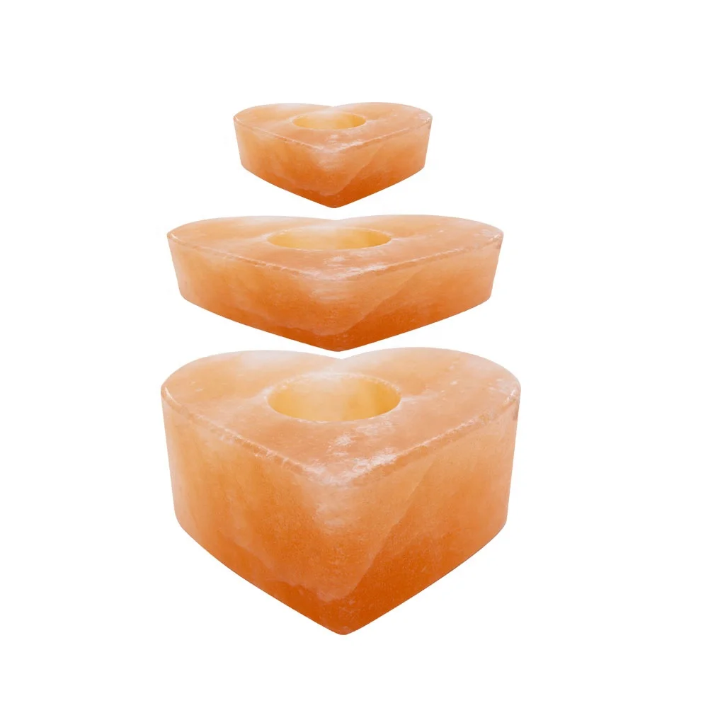 Pure Pink Himalayan Salt Heart Salt Candle Holder Best For Aromatherapy -Sian Enterprises