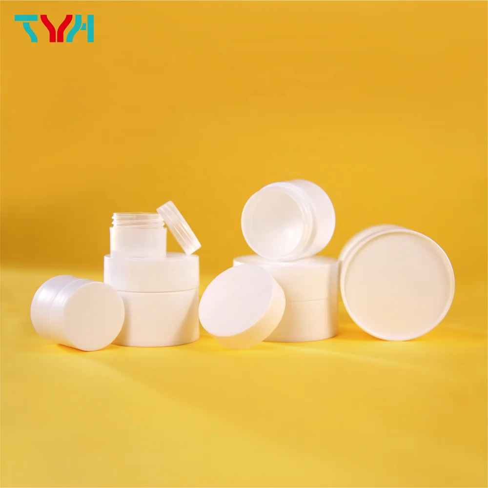 15ml Plastic Round Cosmetic Jars White PP Double-Wall Jar with White Cap for Cosmetic Product (ANH15)
