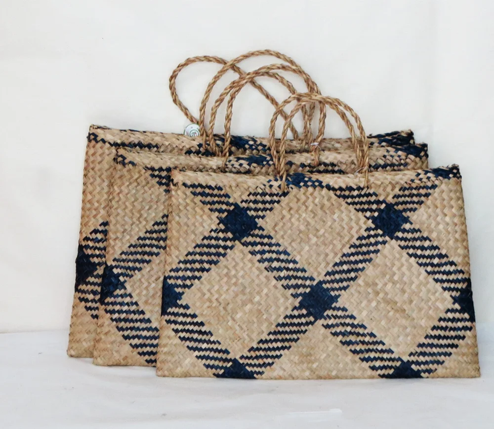 High quality best selling model eco-friendly handmade seagrass handbag, open-weave seagrass handbag  from Vietnam