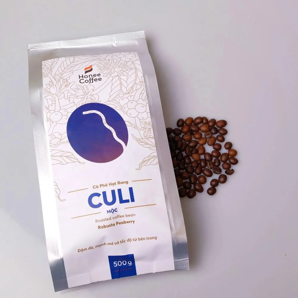 Vietnam Peaberry Roasted Whole Beans Coffee Medium Roasted 250g 500g 1kg Bag High Quality Honee Coffee Brand