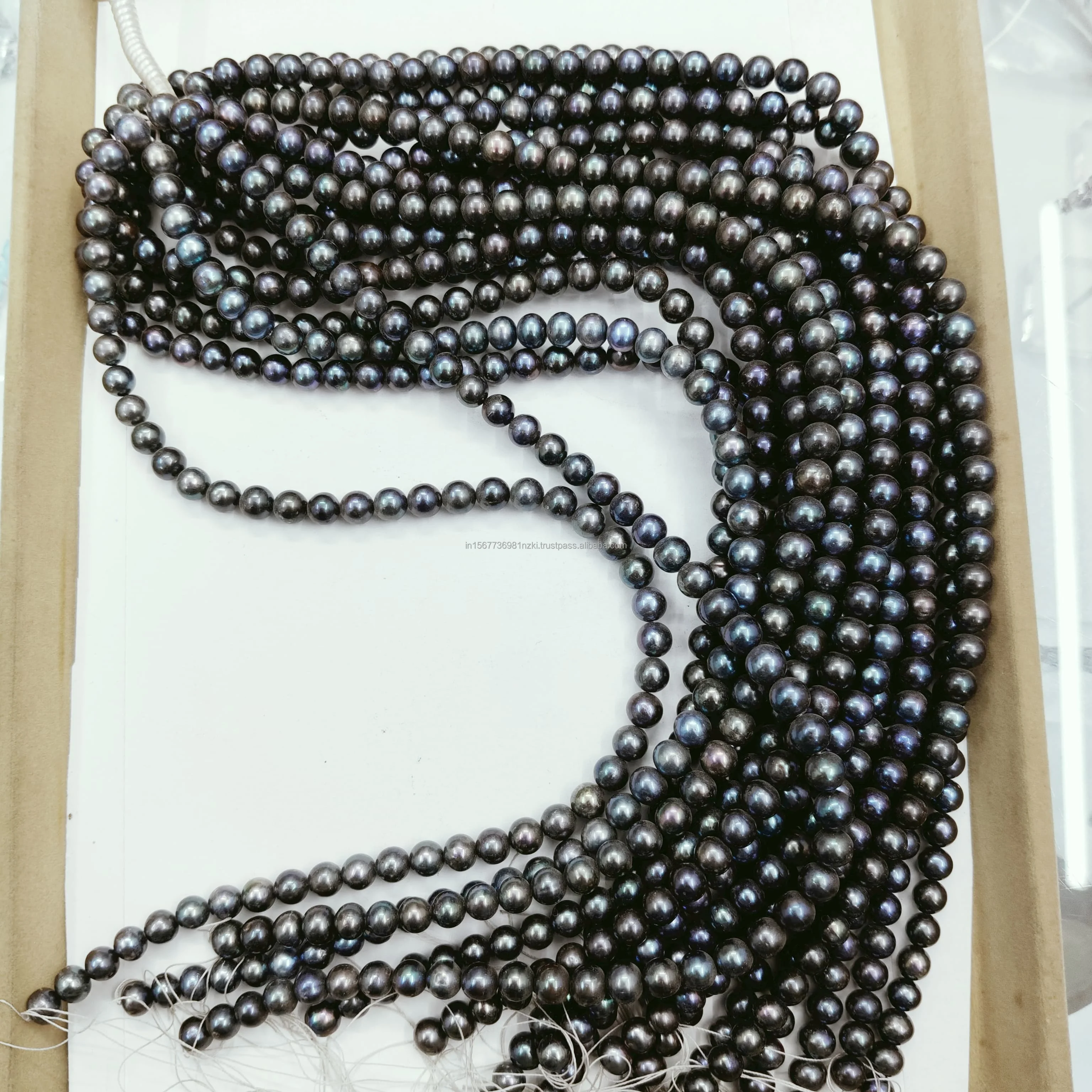 High Quality Black Freshwater Pearl Stone Round Shape Beads Strand Wholesale Supply Tahitian Real Hand Made Making Jewelry