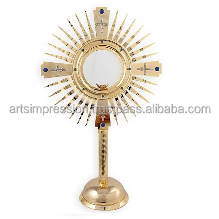 Стильное удивительное Латунное зеркало monstrance уникальное церковное изделие индийская 2024 ручная работа художественное впечатление лидер продаж