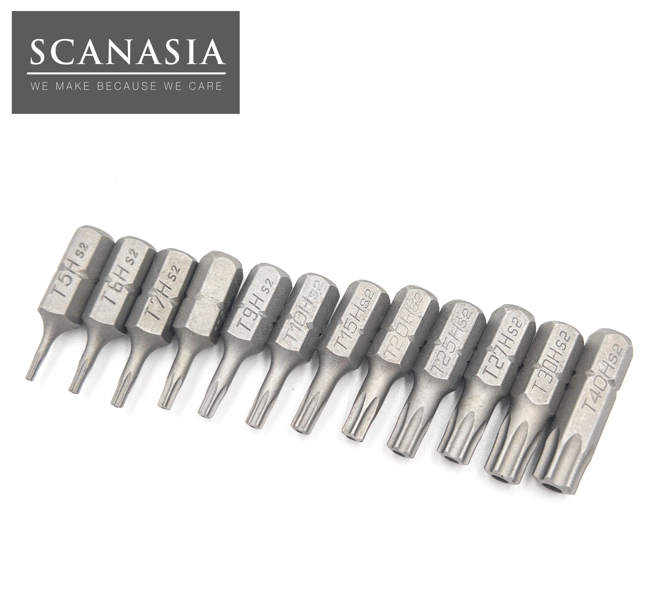 Taiwan Made Magnetic High Quality Star Security Torx  Bit Set T5-T40 with sleeve