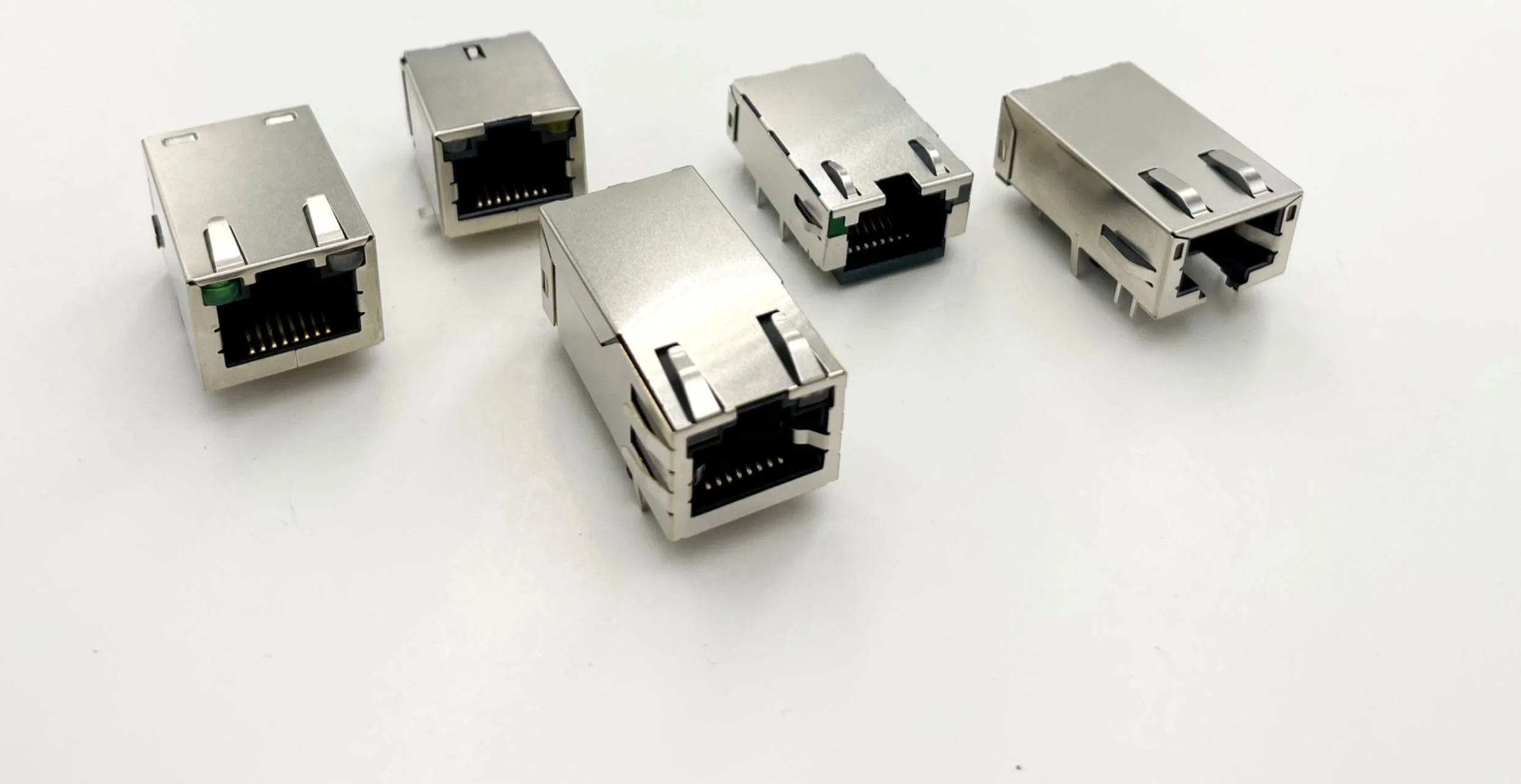 Single Port RJ45 with 1G Transformer LED Female Ethernet Socket Connector SMT G/F shielded 8P8C Network