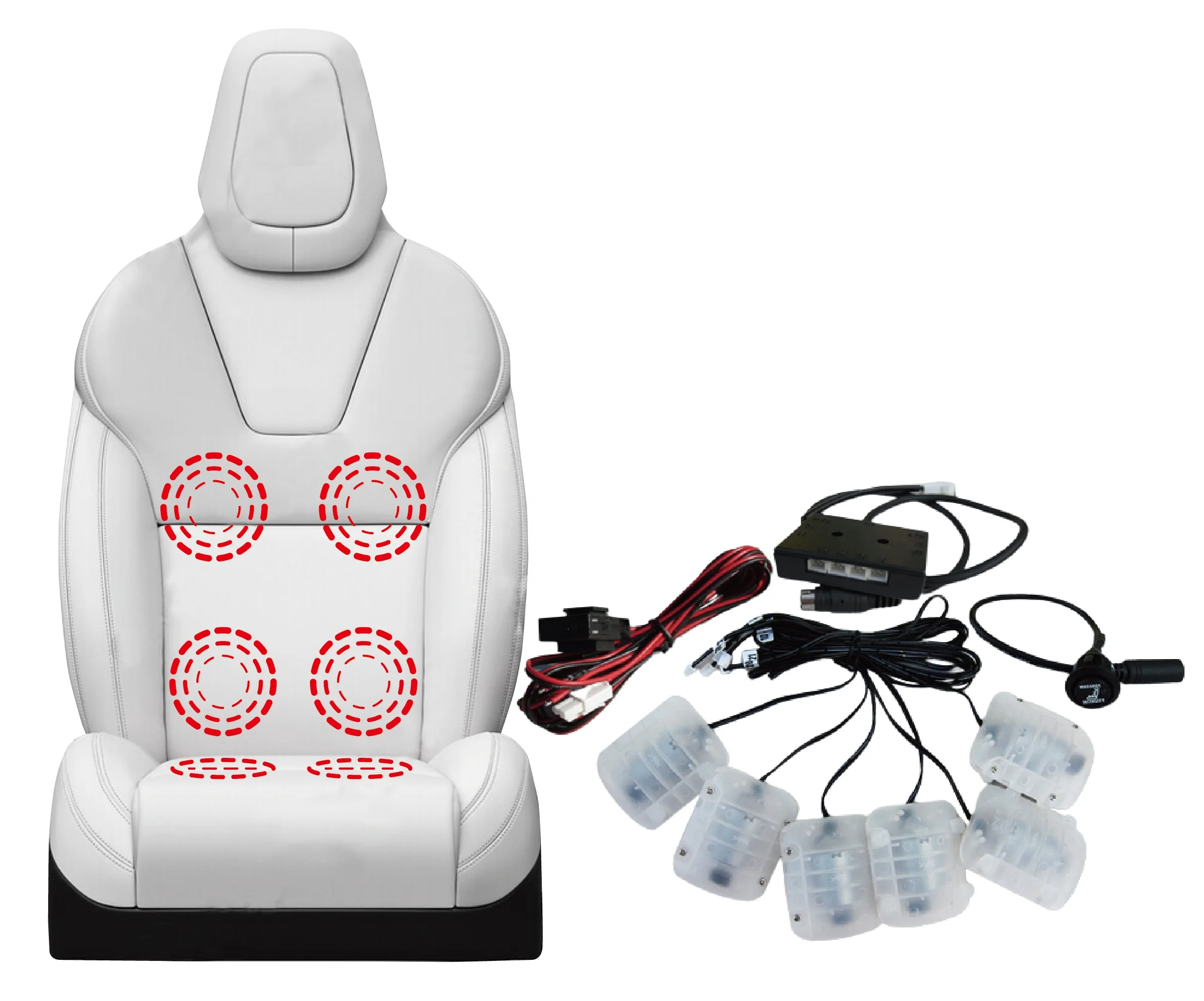 Universal luxury seat 6-motors vibration massage device for car vehicle SUV Bus, Modular design, modification, Embedded Control