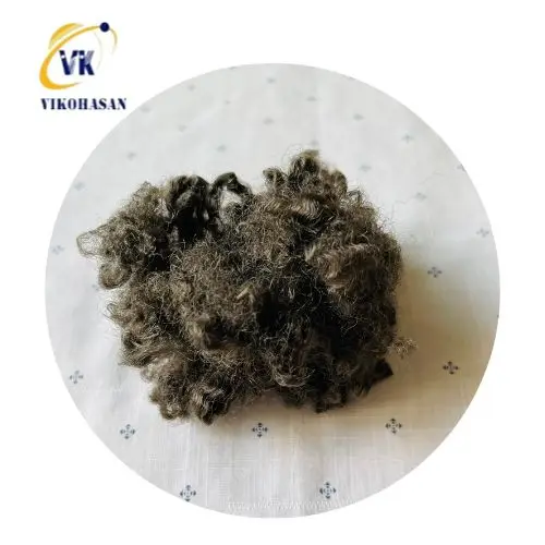 Recycled polyester staple Fiber Brown Hollow 2 dimension regular fiber Vietnam factory high quality for material filling