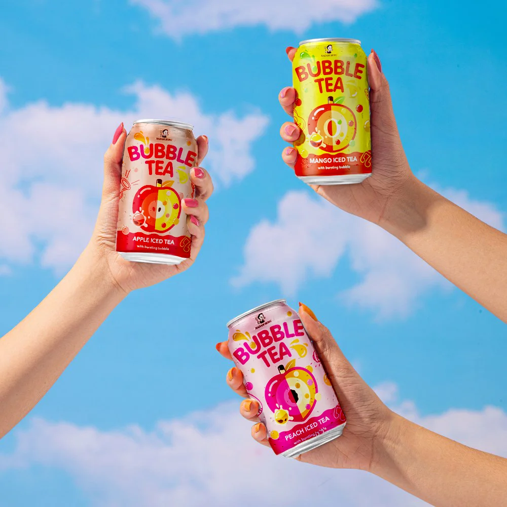 Тайваньский молочный чай с персиковым пузырьком консервированные напитки разрывным бобобом