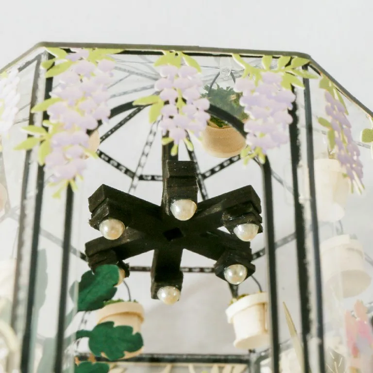[4R] Hot Sale Amazon Glass Greenhouse Miniature DIY Kit Paper Craft for Girl