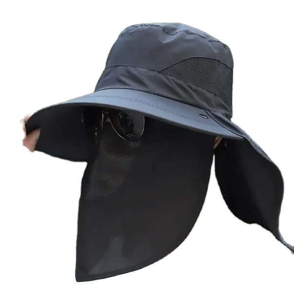 Unisex Polyester/Cotton Bucket Hat for Fishing Hiking Mesh Sun Protection Cap for Adults AI-BH-24-101 for Summer Outdoor Use