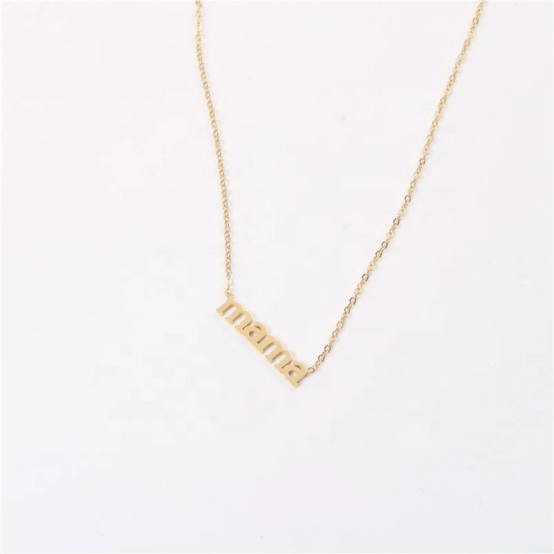 Jewelry 18K Gold Plated Stainless Steel Mama Necklace Pendant Necklace Wholesale Gift