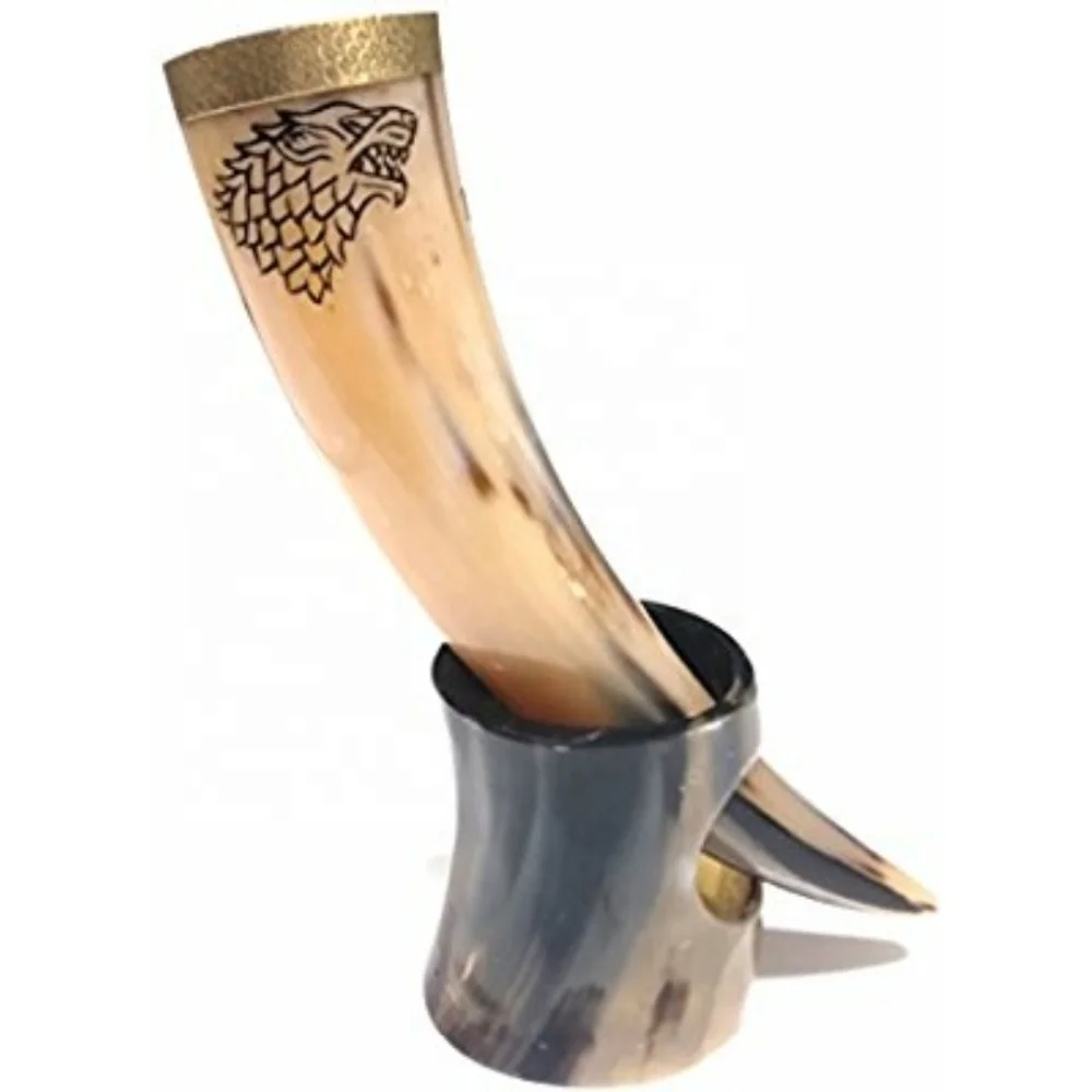 VIKING MUG DRINKING HORN DRINKING HORN WITH LEATHER STRAP