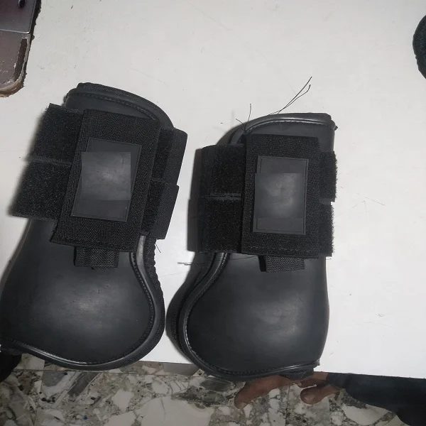 Horse Boot online FAUX FUR LINED OVERREACH BELL BOOT MADE RUBBER affordable price with hook and loop closures Manufacturers