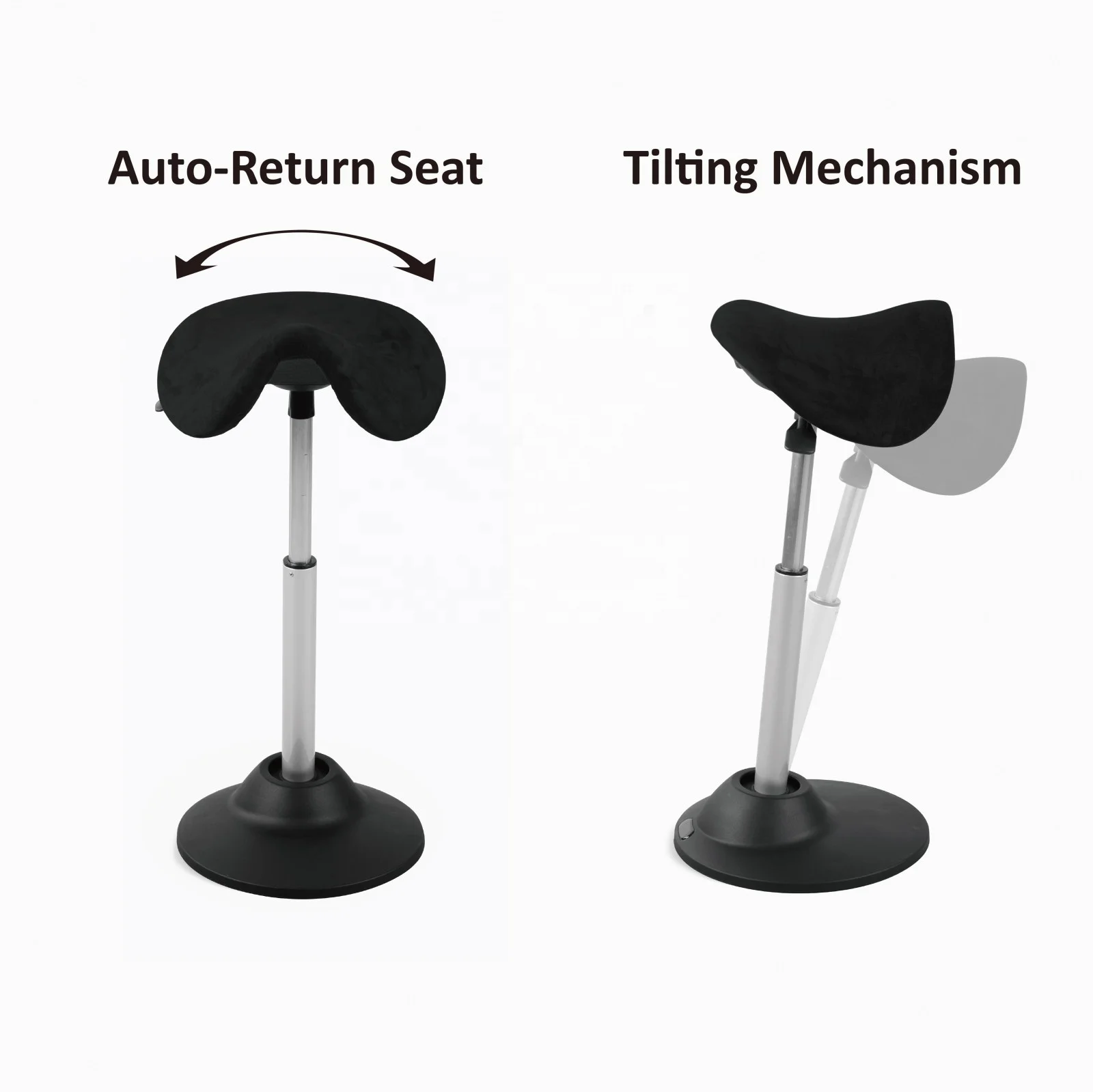 Taiwan factory supply saddle stool height adjustable sit stand stool work stool