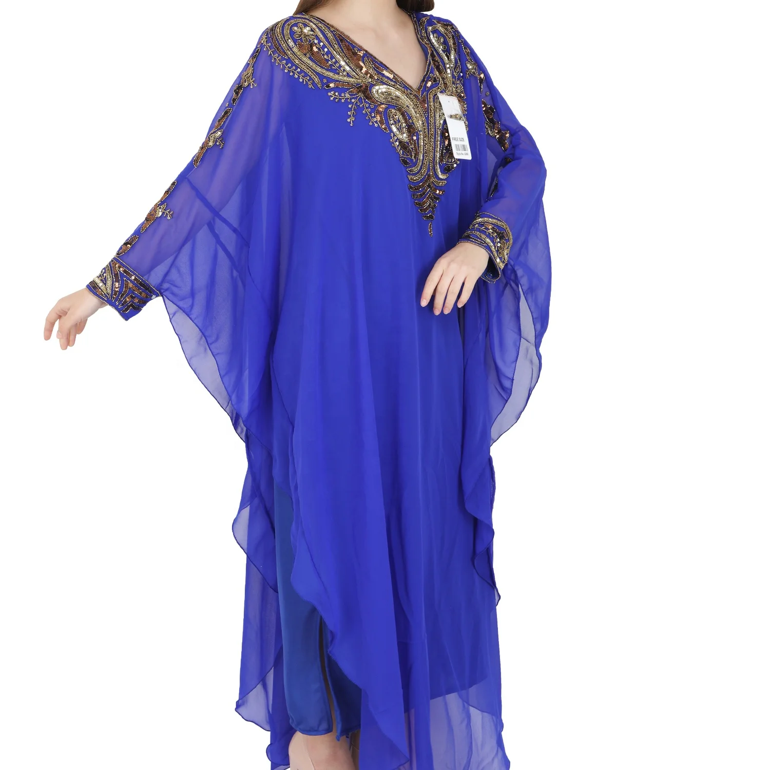 Latest New Muslim Kaftan Abaya Islamic Women Long Sleeve Vintage Cocktail Maxi Dress 2022 Hot Sell Causal