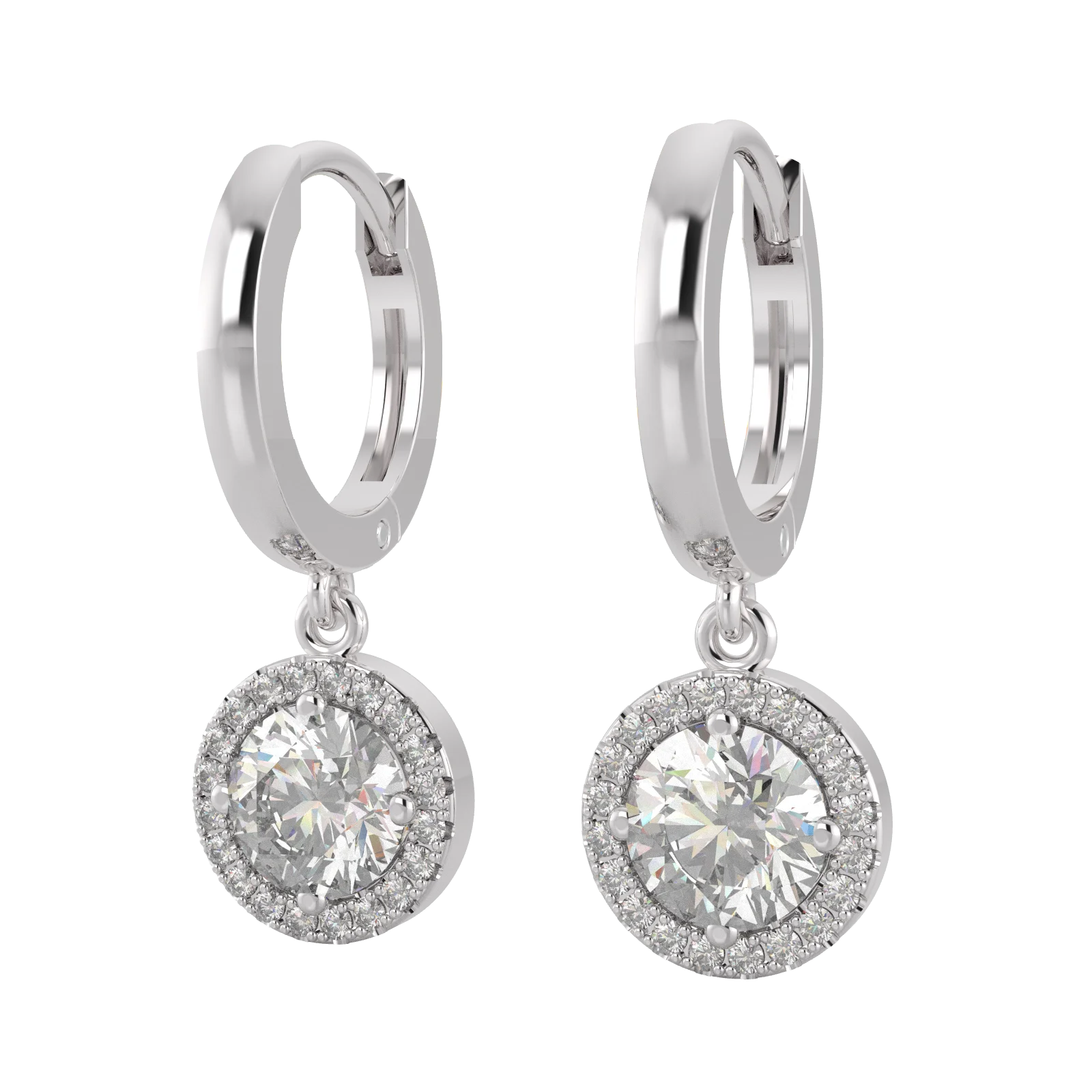 Crystal Bling Custom 925 Sterling Silver Earrings Huggie Hoop