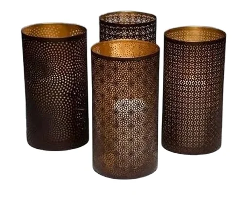Awesome Quality Metal Iron Sheet Round Votive Candle Holder Attractive Design Black Finished For Home & Office Wedding Decorate