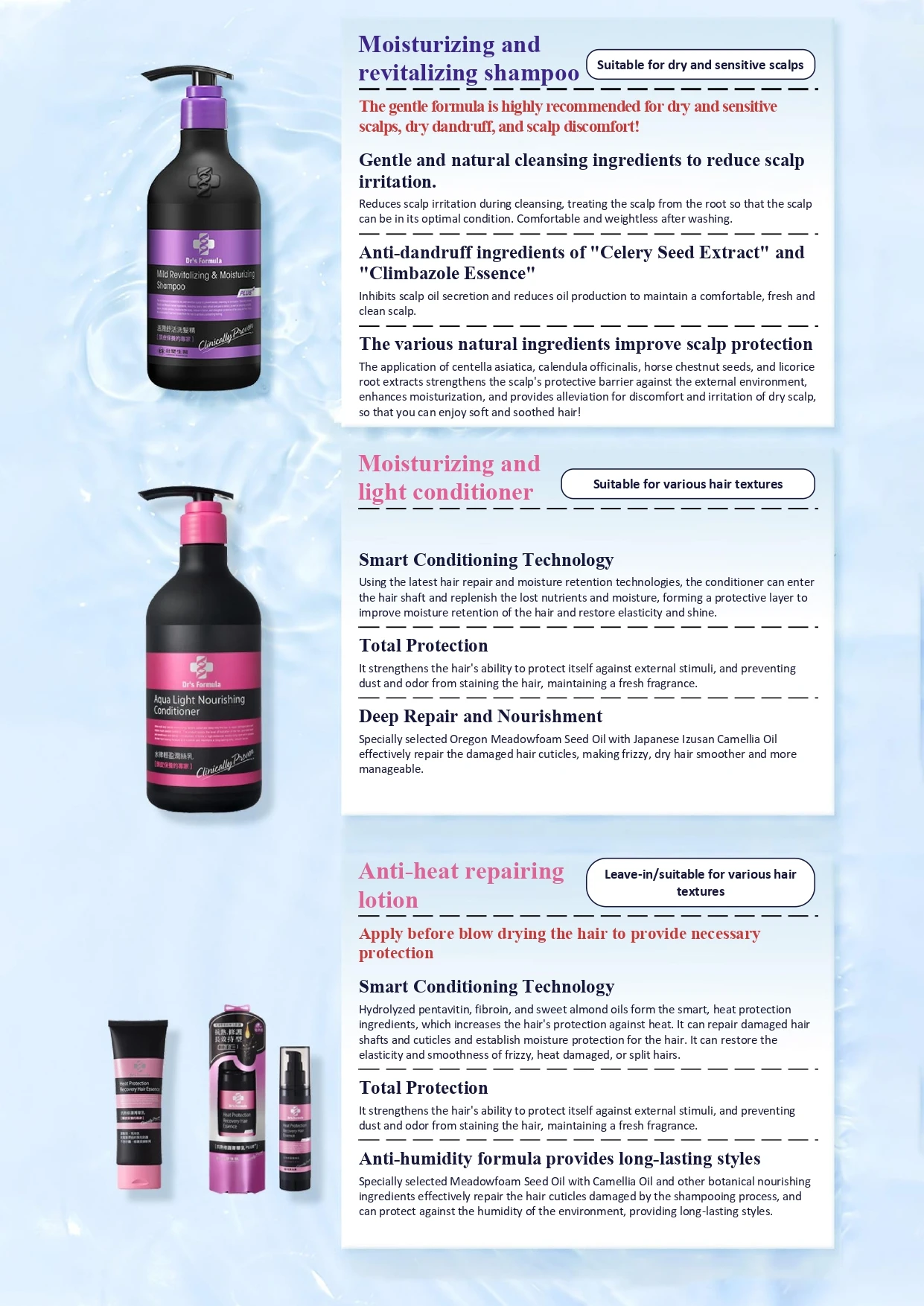 Недорогой высококачественный Питательный кондиционер для ухода за волосами Aqua