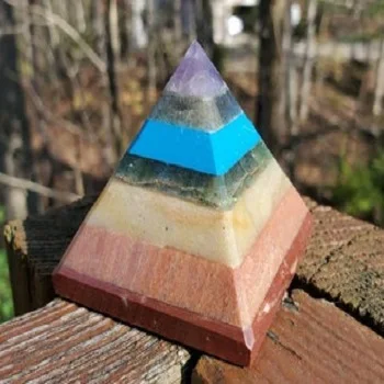 high quality natural stone best quality high polished stones seven chakra energy meditation pyramid for sale