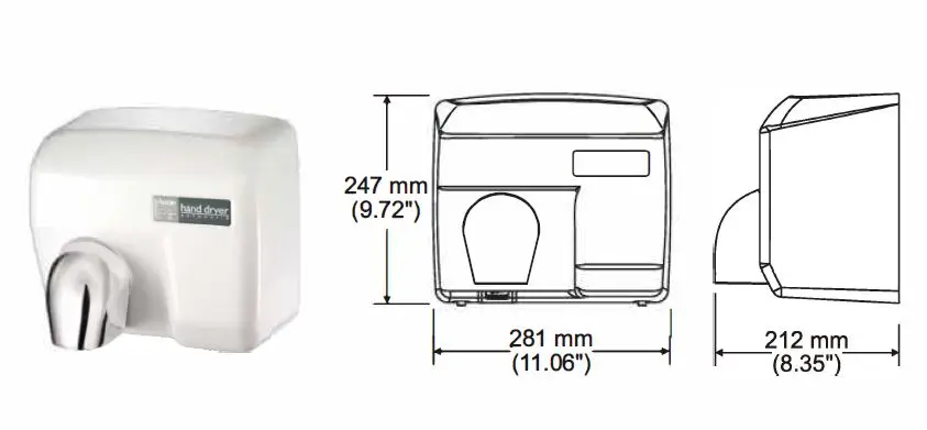 Taiwan Hand Dryer For Hotel Dry Hands Automatic Commercial Hand Dryers ABS cover quiet 2400W high speed 3 years warranty