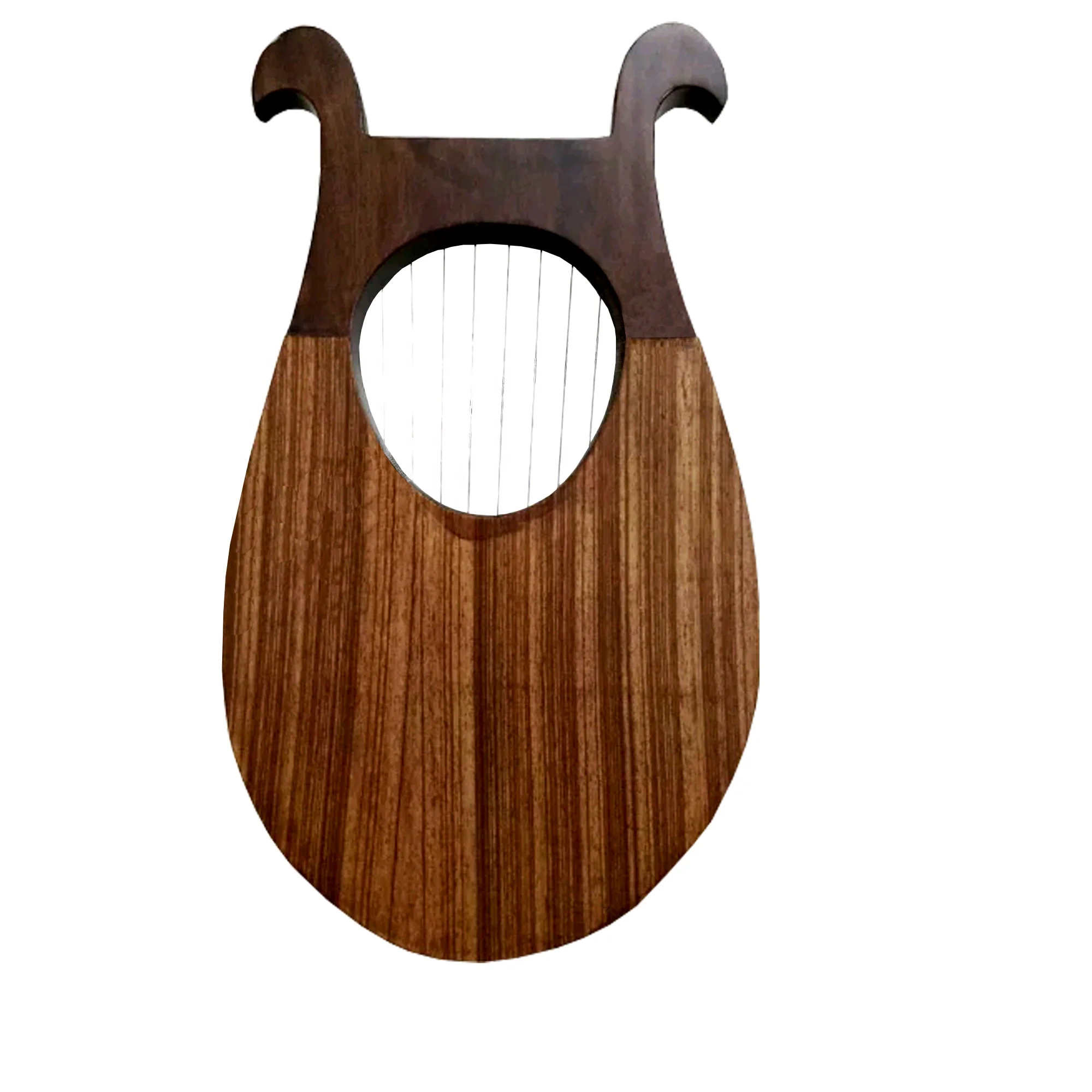 Wholesale classical Apollo style lyre harp 8 strings instrument solid wooden Lyres Harp for sale with wrench and bag