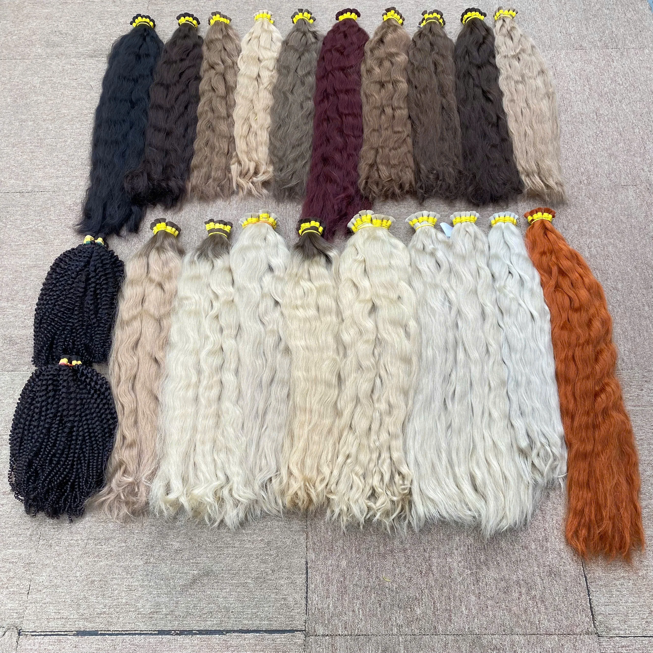 Натуральные волосы волнистый пепел светлый цвет высококачественный вьетнамский необработанный материал для наращивания человеческих волос