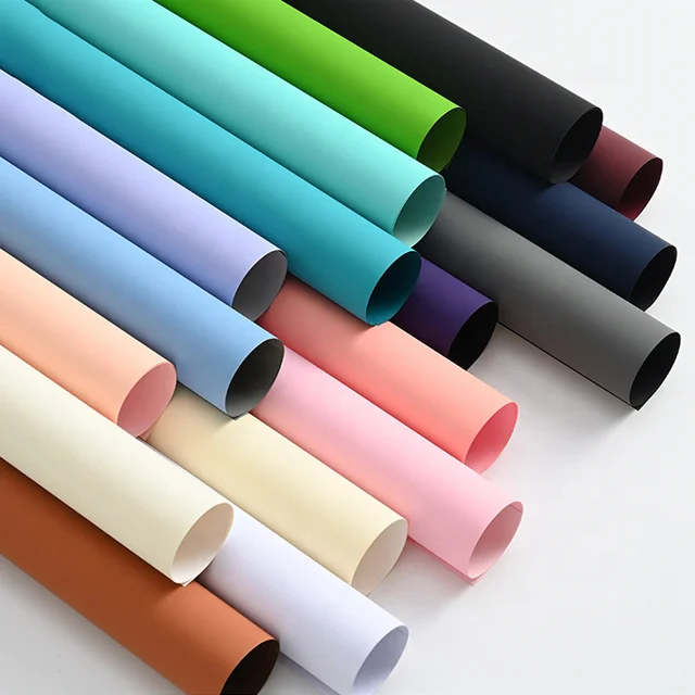 Fu Lam 120gsm 20colors 787x1092mm Red Black Colour Cover skin feel coated Soft Touch Paper for Wine Boxes Wrapping