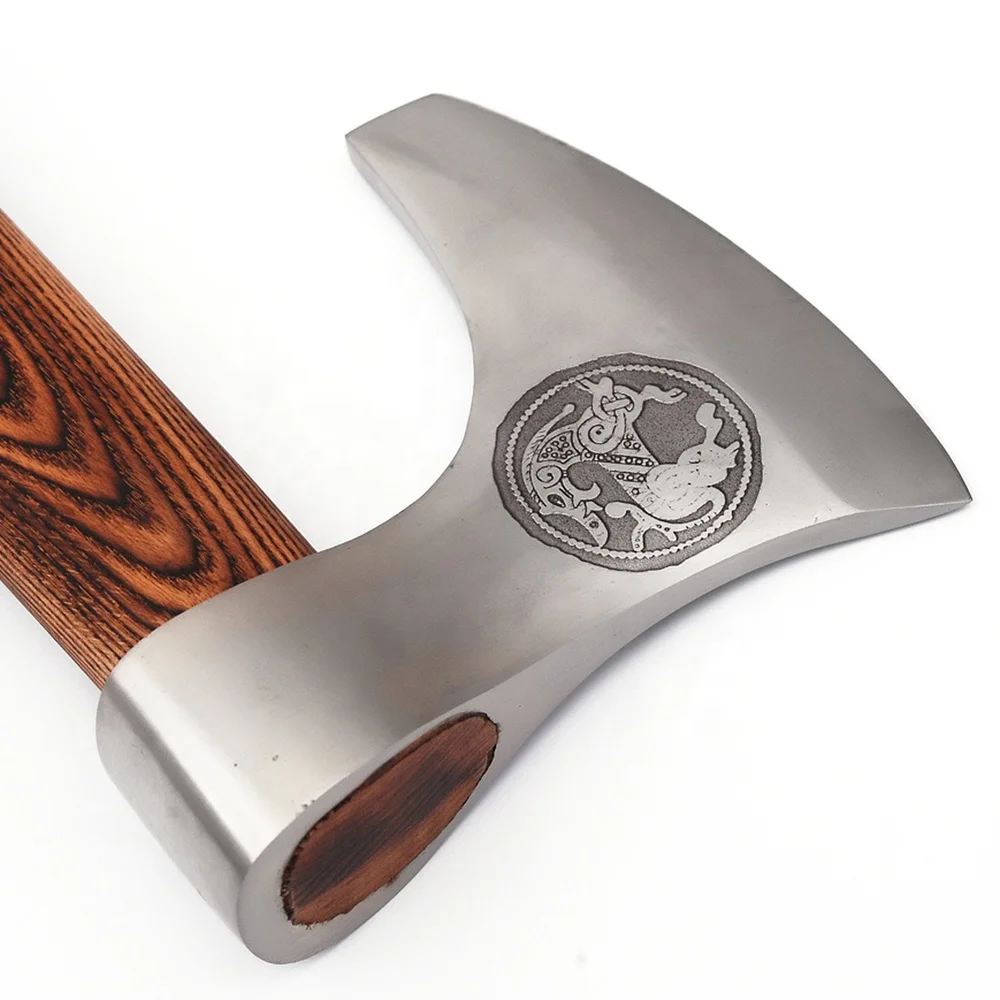 High Quality Stainless Steel 440c Blade Wood Handle Hatchet Axe Outdoor  Hand Forged Camping  Axe With Protected Cover