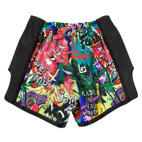 Custom Design Wholesale Sublimation Printed Mma Muay Thai 100% Polyester Fabric For Adults Fairtex Fighting Shorts