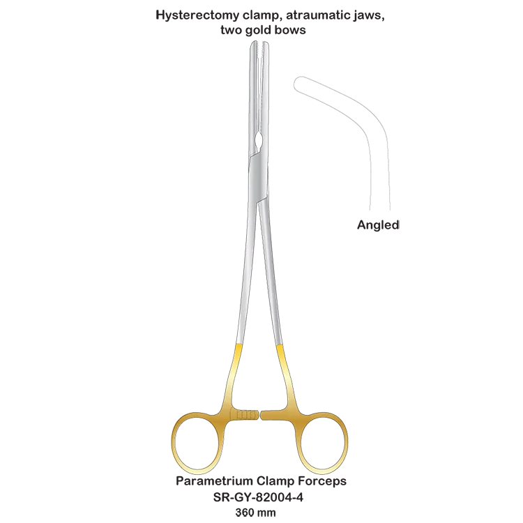 Parametrium Clamp Forceps angled  gynecology  instruments guantes quirurgicos