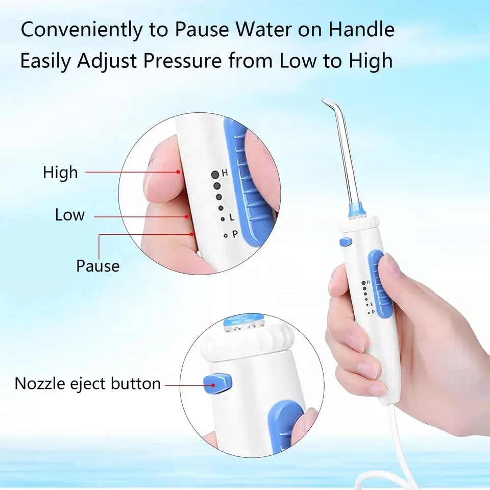 HF-8 H2ofloss 800ML Electric Tooth Cleaner Large Capacity Dental Irrigator IPX7 Waterproof 6 Modes Oral Water Flosser 12 Nozzles