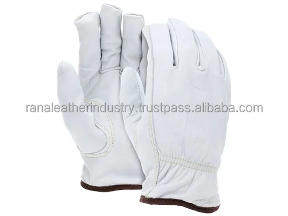 Wholesale Cow Split Mens White Yellow Driving Truck Worker Gloves 10 Inch Cowhide Leather Driver Gloves Safety