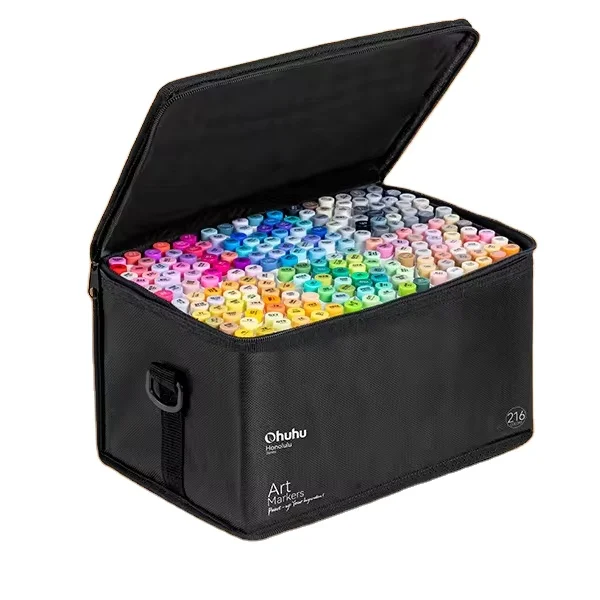 Ohuhu Honolulu 216+1 Colors Dual   Tips Alcohol  Art Markers, Brush & Chisel