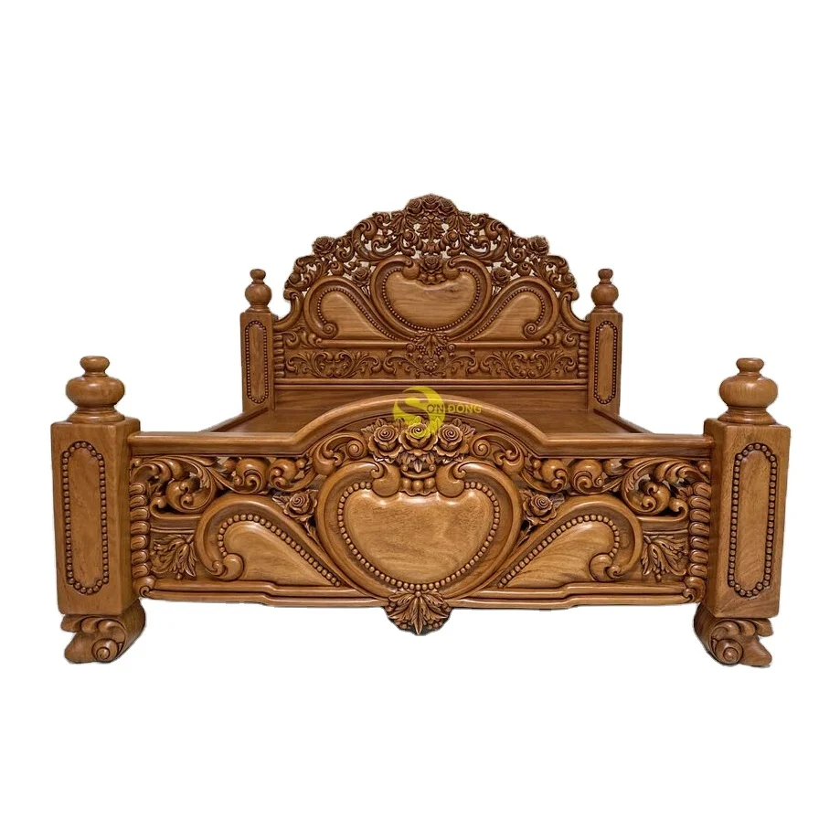 
Royal luxury bed / Classic rose bed from 100% natural wood 