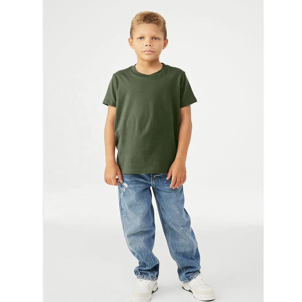 Bella + Canvas 3001Y Unisex Cotton Youth Jersey Tee Casual O-Neck T-Shirt for Kids Custom Logo Breathable Toddler Shirts