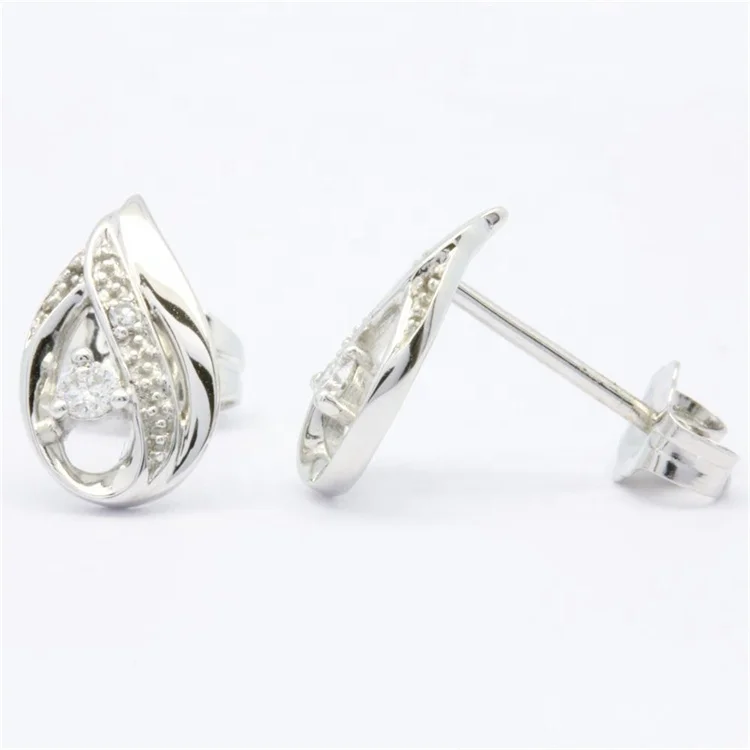 Wholesale Luxury Pear Earrings Engagement Gift 18K 14K 9K White Gold Diamond Fine Jewelry Jewelry Sets For Women