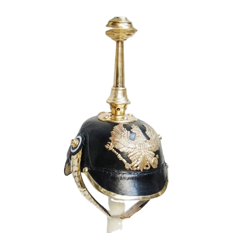 Antique Reproduction Leather pickelhaube Helmet German helmet metal crafts Vintage collectible armor helmet