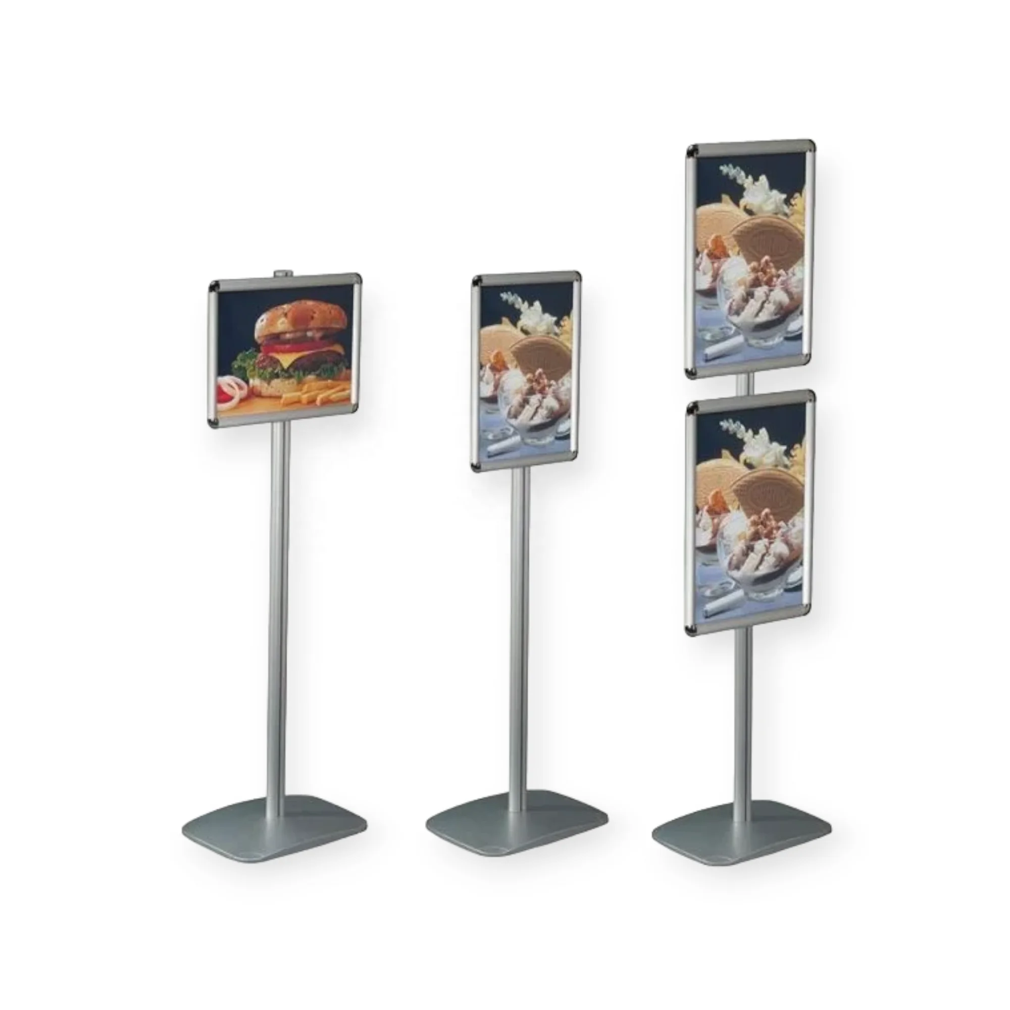 High Quality Oem Manufacture Aluminum Silver Snap Poster Frame Stand with Acrylic Brochure Holder Infoboard Stand