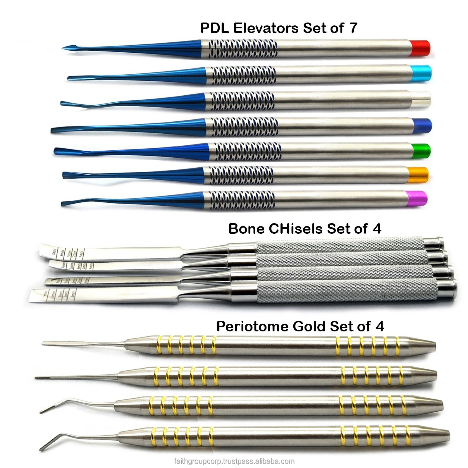 Periodontal Ligaments 15 Pcs PDL Periotomes Oral Surgery Tooth Extraction Chisels