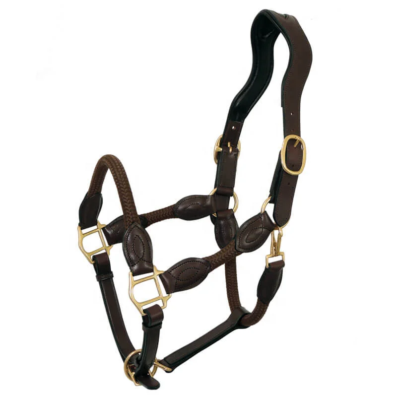 Premium Quality  leather horse halter decorated with gold or silver clincher & brass accessories Manufacturing From India
