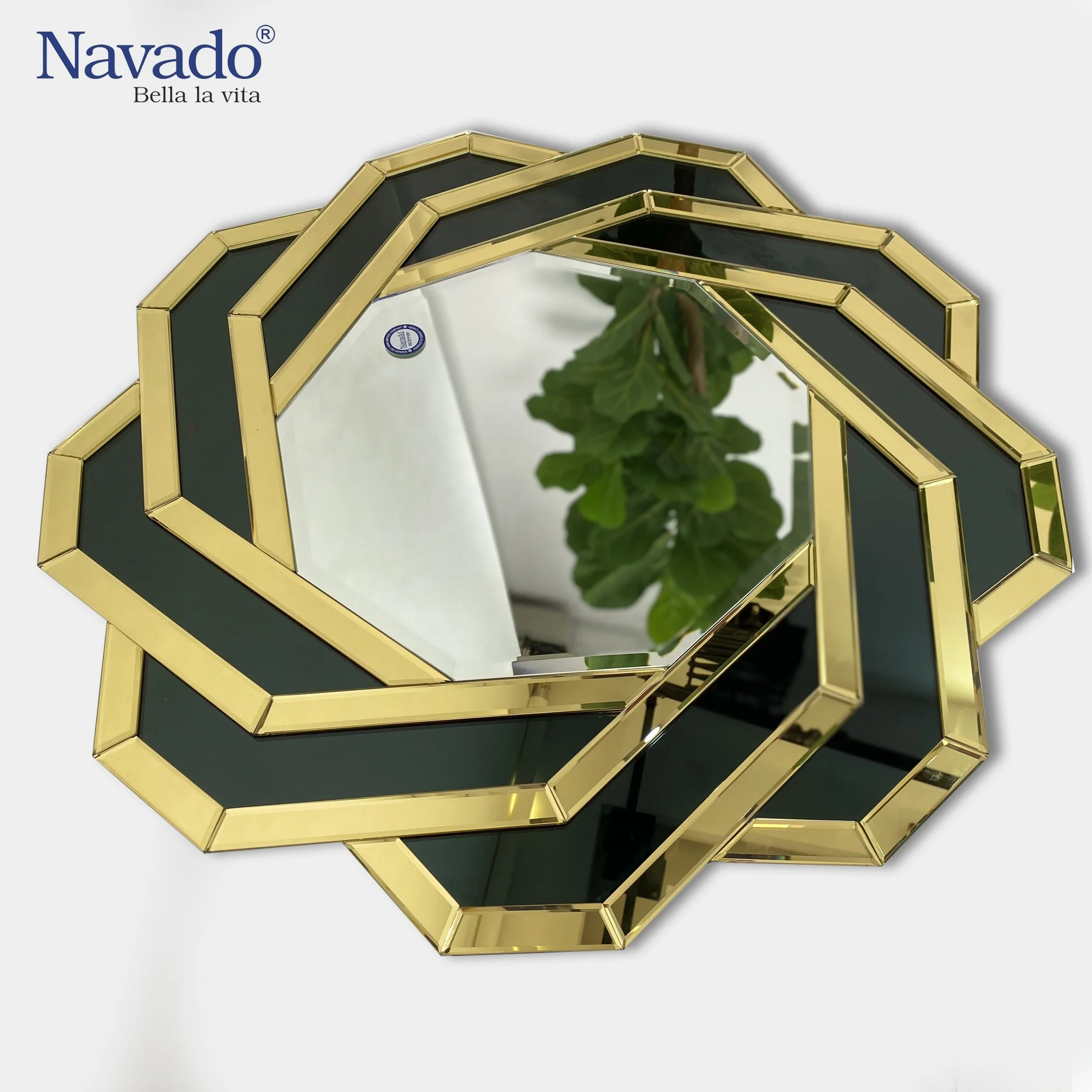 Новый дизайн высококачественное декоративное стеклянное настенное зеркало в форме пиона 80*80 см