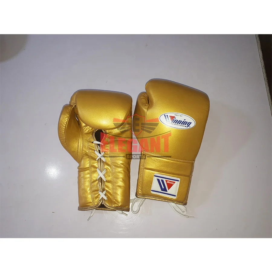 Металлические золотистые серебряные кожаные боксерские перчатки со