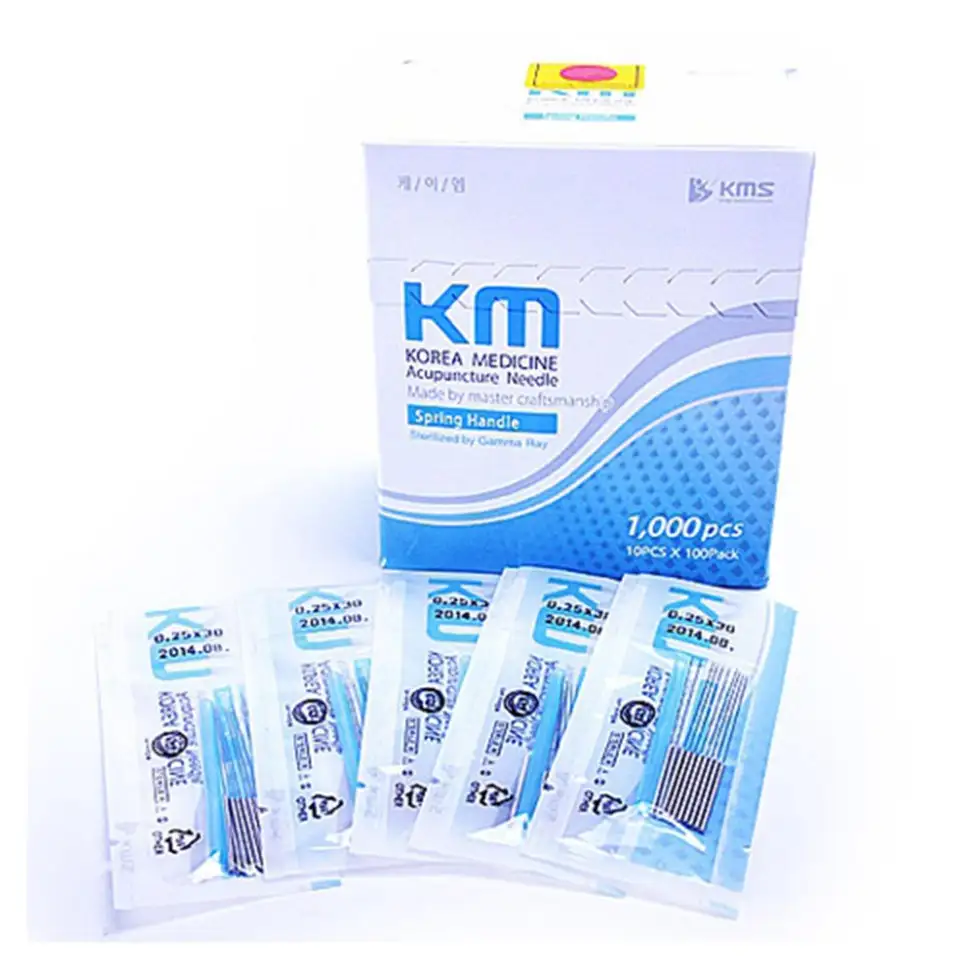 Traditional High Quality Korea Best Price Stainless Steel Handle km Acupuncture Needle Package (1000 PCS/BOX)