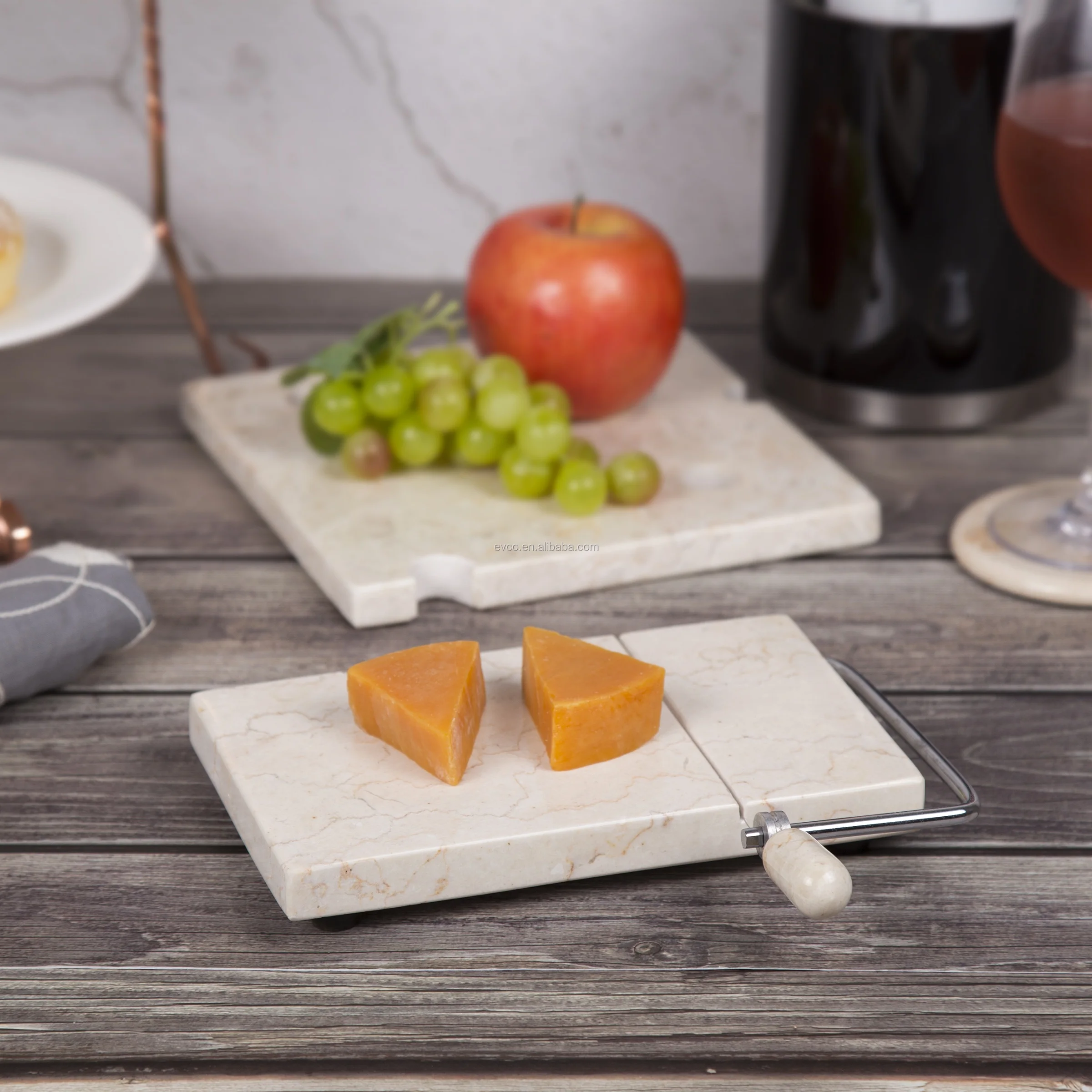 Natural Champagne Marble Cheese Board Slicer