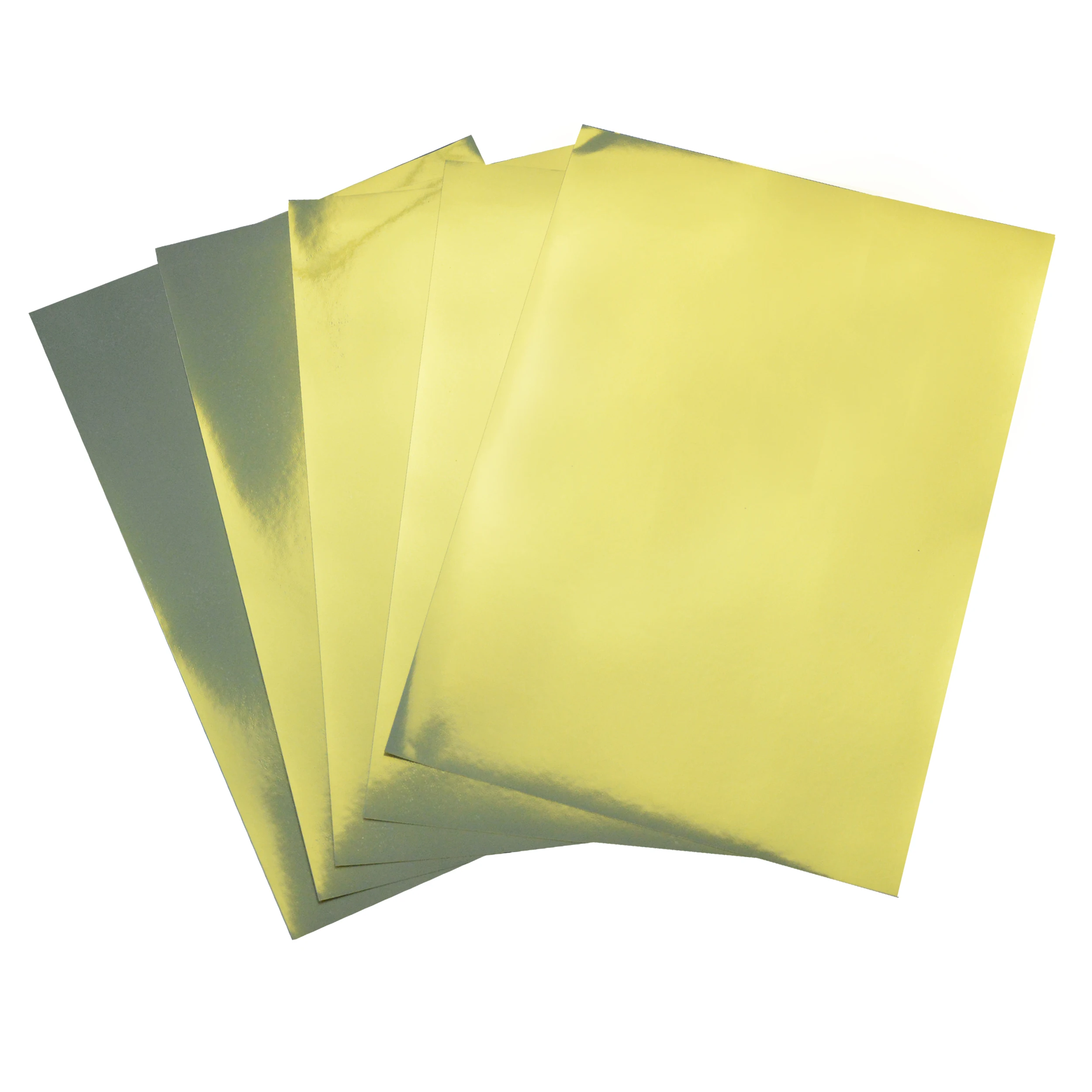 Laser Glossy Gold Printable Adhesive Vinyl PP PET Waterproof Glossy Finish A4 Gold Sticker Paper For Regular Laser Printer