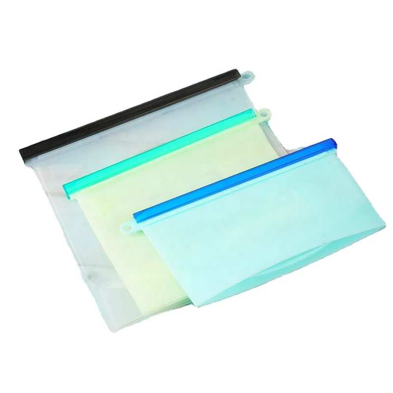 Benhaida 500ml 1000ml 1500ml BPA free Leakproof Vacuum Ziplock Reusable Silicone Food Storage Bag