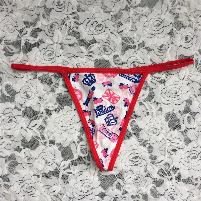 Women Sexy Cute Cotton G-string Lady Soft Thong Mini T-back Panties Underwear Multicolored oem