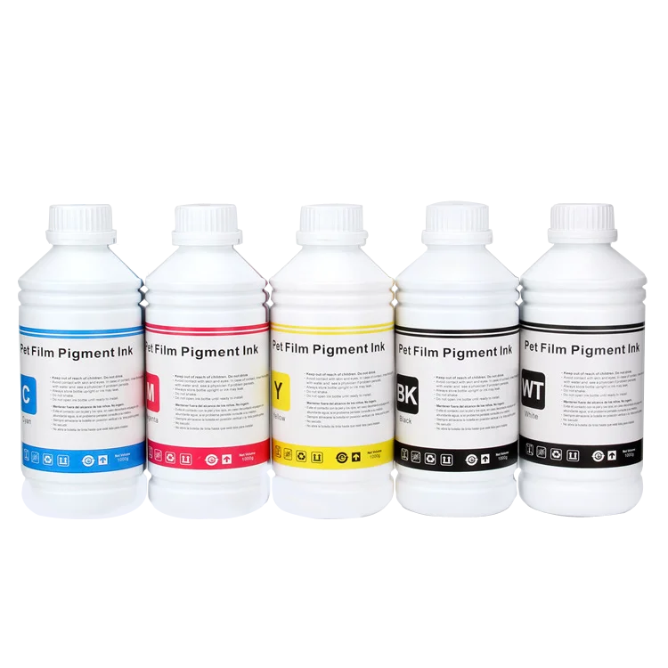 Visual-Tex High-density CMYK+W DTF Pigment Ink 1000ML for Printer Direct to Film