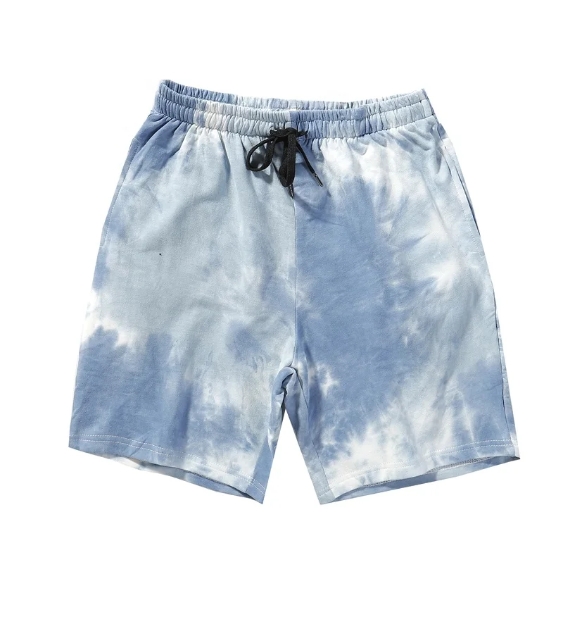 Модные мужские спортивные летние шорты из 100% органического хлопка окрашенные в завязку